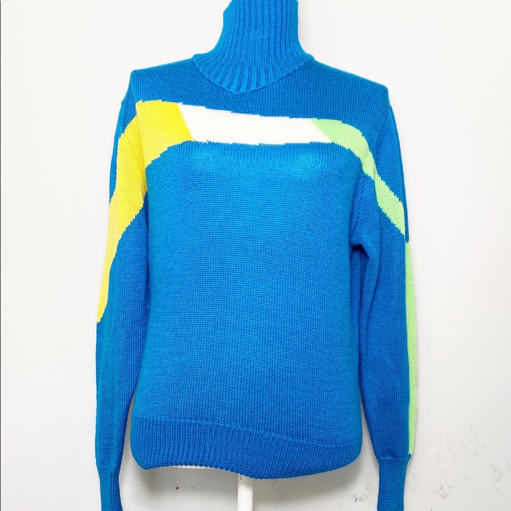 Vintage OBERMEYER-Blue turtle neck Sweater (L)